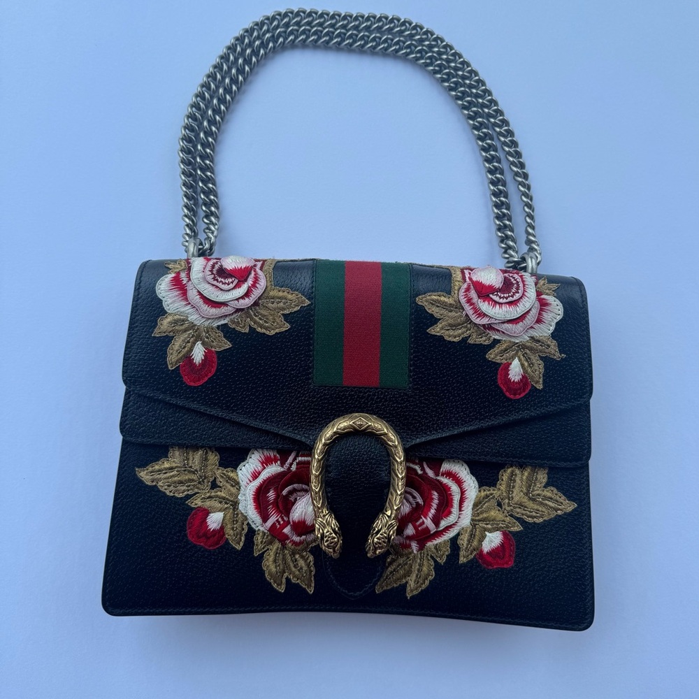 Gucci Medium Dionysus Floral Embroidered Leather Shoulder Bag